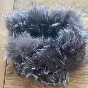 Genuine Silver Fox Fur Collar Scarf